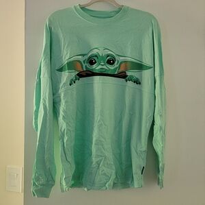 Mint Green Baby Yoda Long Sleeve